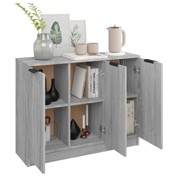 Graues Sideboard Nastaca 90,5x30x70cm (Holz)