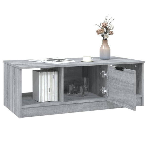 Grauer Couchtisch Melentea 102x50x36cm (Holz)