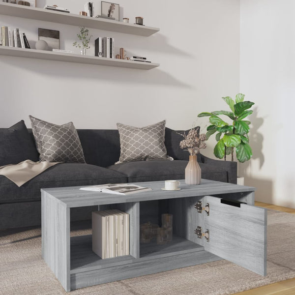 Grauer Couchtisch Melentea 102x50x36cm (Holz)