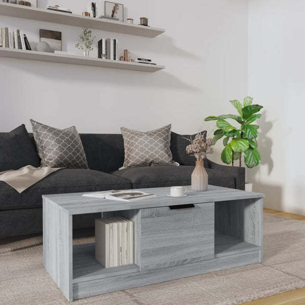 Grauer Couchtisch Melentea 102x50x36cm (Holz)