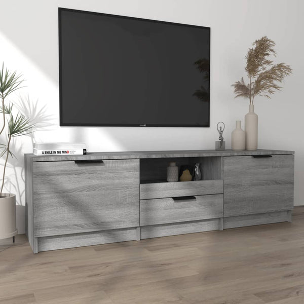 Graues TV-Möbel Clavdia 140x35x40cm (Holz)