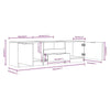 Graues TV-Möbel Clavdia 140x35x40cm (Holz)