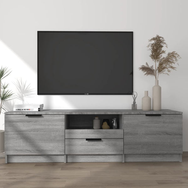 Graues TV-Möbel Clavdia 140x35x40cm (Holz)