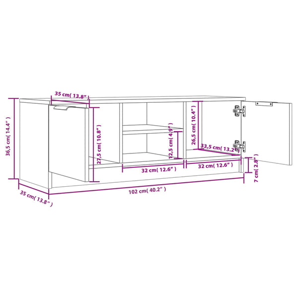 Graues TV-Möbel Amoreia 102x35x36,5cm (Holz)