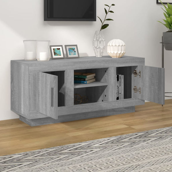 Graues TV-Möbel Dimata 102x35x45cm (Holz)