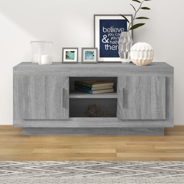 Graues TV-Möbel Dimata 102x35x45cm (Holz)