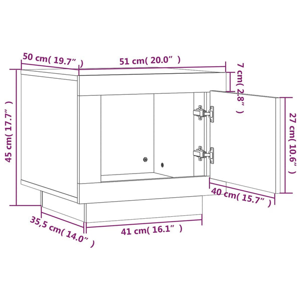 Grauer Couchtisch Greblea 51x50x45cm (Holz)
