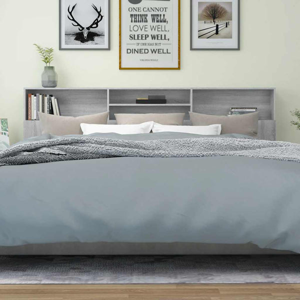 Kopfteil Sonoma Grau mit Stauraum Deulet 220x19x103,5cm