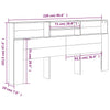 Kopfteil Sonoma Grau mit Stauraum Deulet 220x19x103,5cm