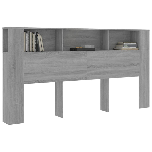 Graues Kopfteil mit Stauraum Petricei 200x18,5x104,5cm