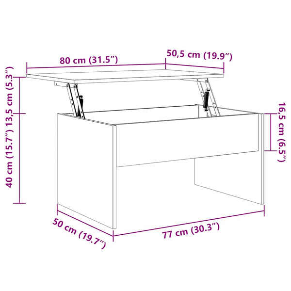 Couchtisch Calance 80x50,5x41,5cm schwarz (Holz)