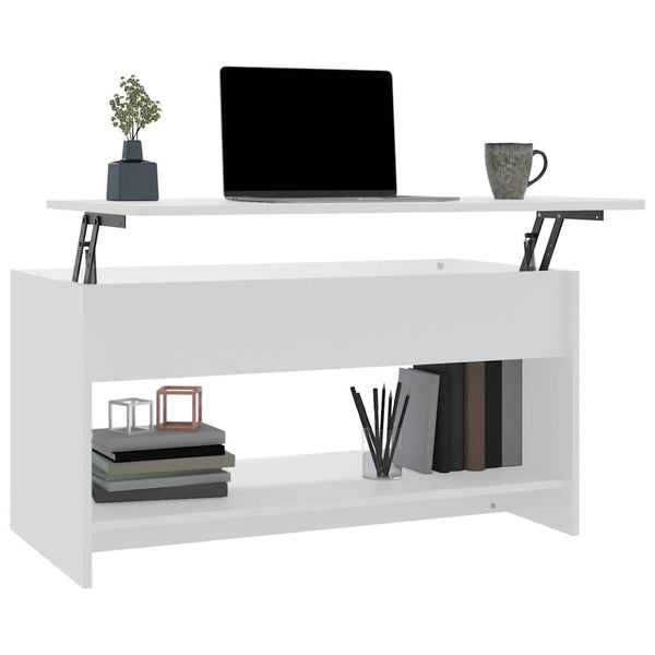 Weißer Couchtisch Neleta 102x50x52,5cm (Holz)