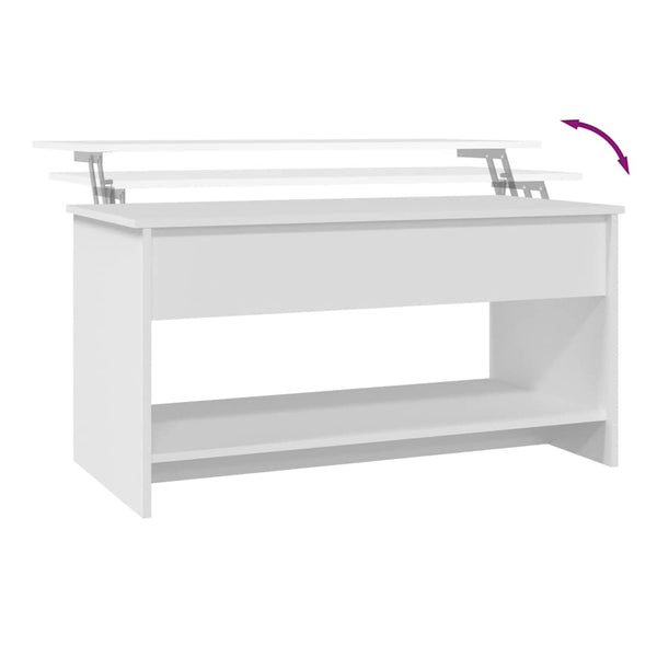 Weißer Couchtisch Neleta 102x50x52,5cm (Holz)