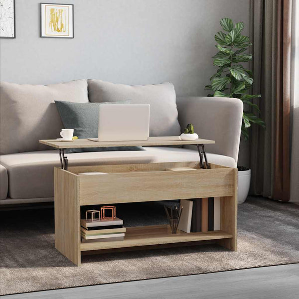Sonoma-Eiche Couchtisch Neleta 102x50x52,5cm (Holz)
