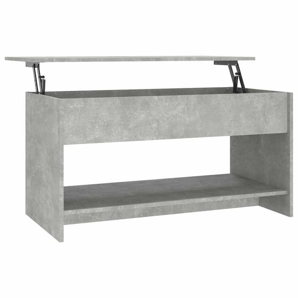 Betongrauer Couchtisch Neleta 102x50x52,5cm (Holz)