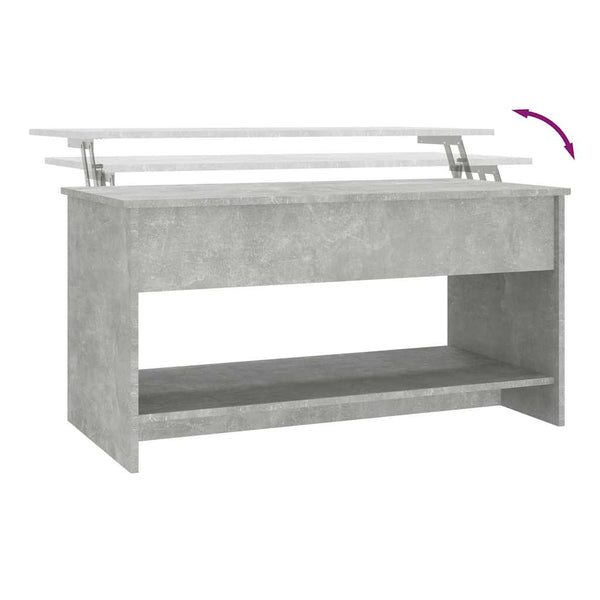 Betongrauer Couchtisch Neleta 102x50x52,5cm (Holz)