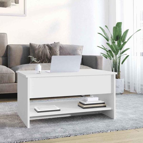 Weißer Couchtisch Neleta 80x50x40cm (Holz)