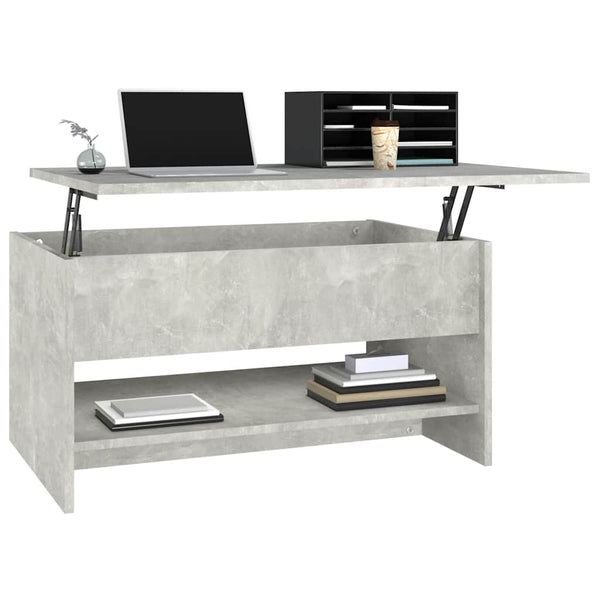 Betongrauer Couchtisch Neleta 80x50x40cm (Holz)