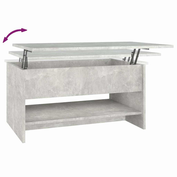 Betongrauer Couchtisch Neleta 80x50x40cm (Holz)