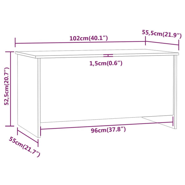 Schwarzer Couchtisch Vespasiean 102x55,5x52,5cm (Holz)