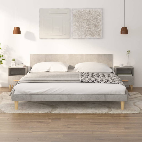 Betoninharmaa yöpöydät Gicuta 40x35x47cm (2 kpl)