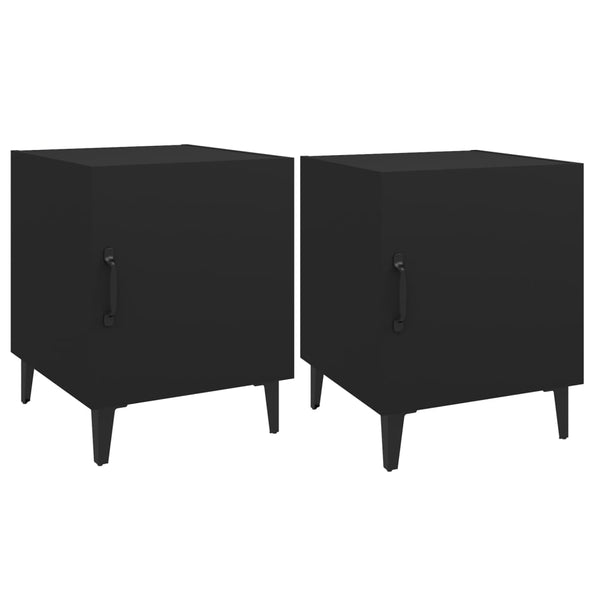 Schwarze Nachttische Podu (2 Stück aus Holz)