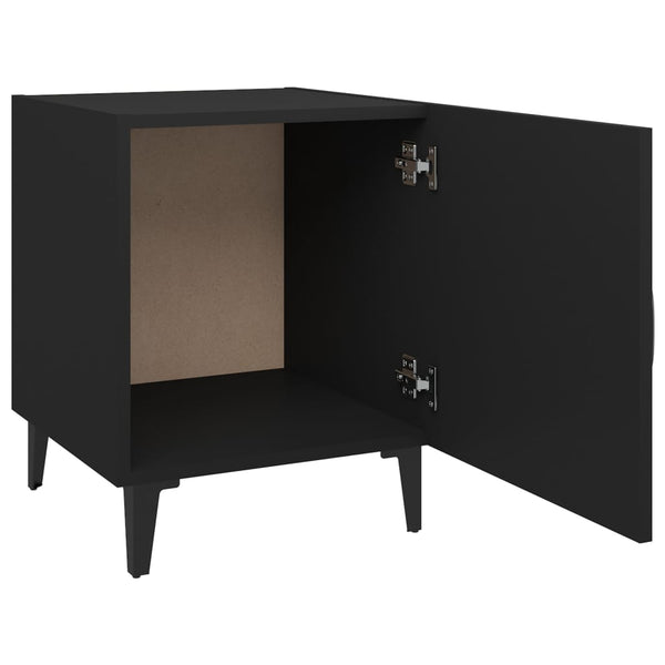 Schwarze Nachttische Podu (2 Stück aus Holz)