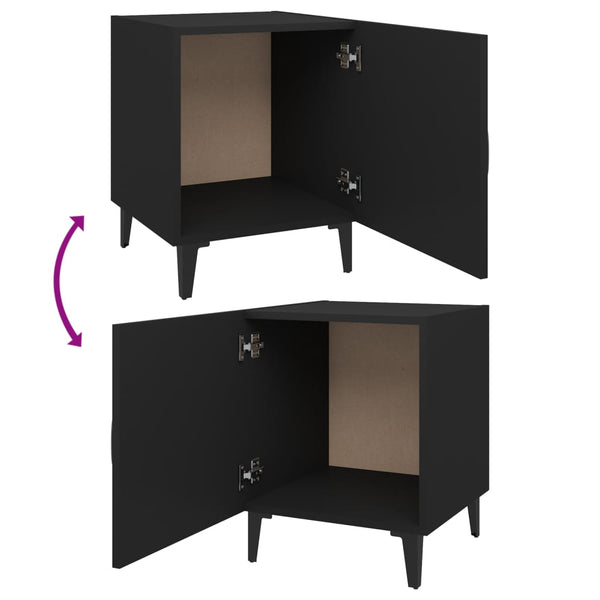 Schwarze Nachttische Podu (2 Stück aus Holz)