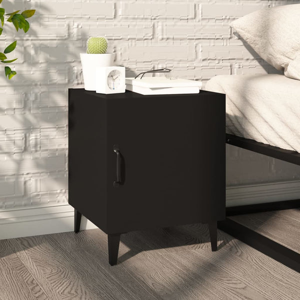 Schwarze Nachttische Podu (2 Stück aus Holz)
