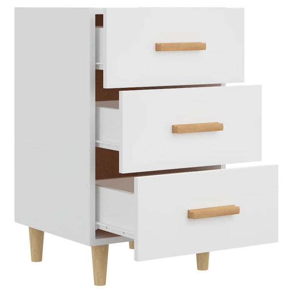 Weißer Nachttisch Mataoana 40x40x66cm (Holz)