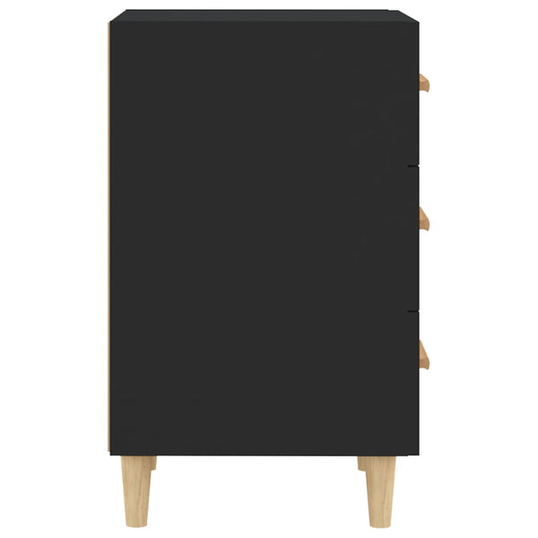 Nachttisch Mataoana, schwarz, 40x40x66cm (Holz)