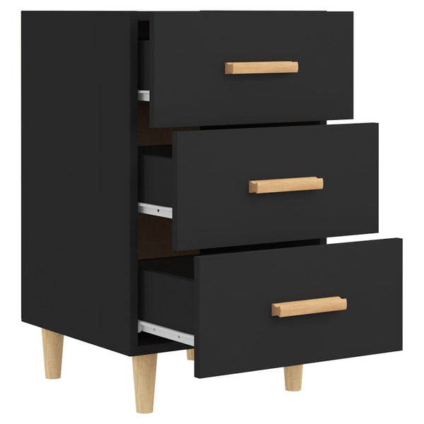 Nachttisch Mataoana, schwarz, 40x40x66cm (Holz)