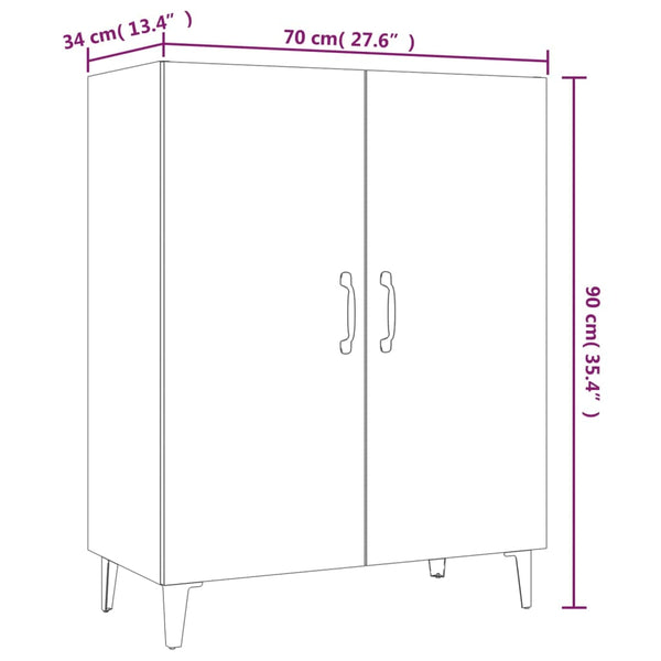 Weißes Sideboard Costine 70x34x90cm (Holz)