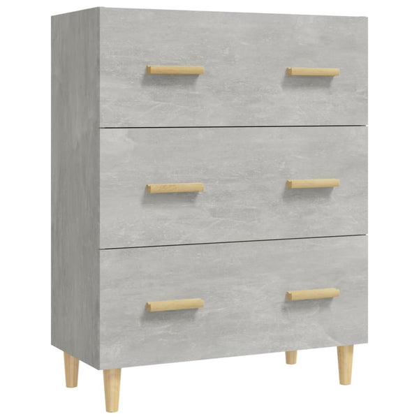 Kommode Ersilica 70x34x90cm in Beton-Optik (Holz)