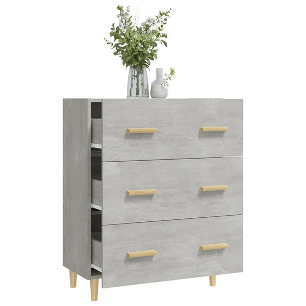 Kommode Ersilica 70x34x90cm in Beton-Optik (Holz)