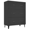 Schwarzes Sideboard Anasiea 69,5x34x90cm (Holz)