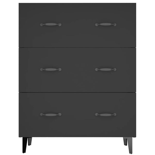 Schwarzes Sideboard Anasiea 69,5x34x90cm (Holz)