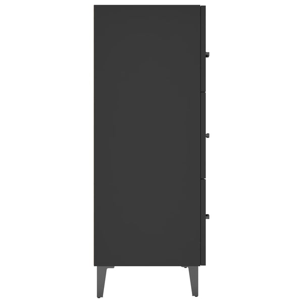 Schwarzes Sideboard Anasiea 69,5x34x90cm (Holz)