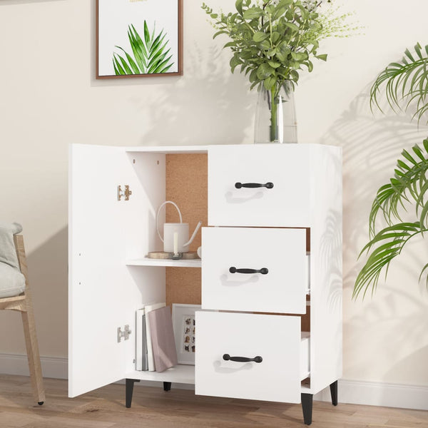 Weißes Sideboard Benescu 69,5x34x90cm (Holz)