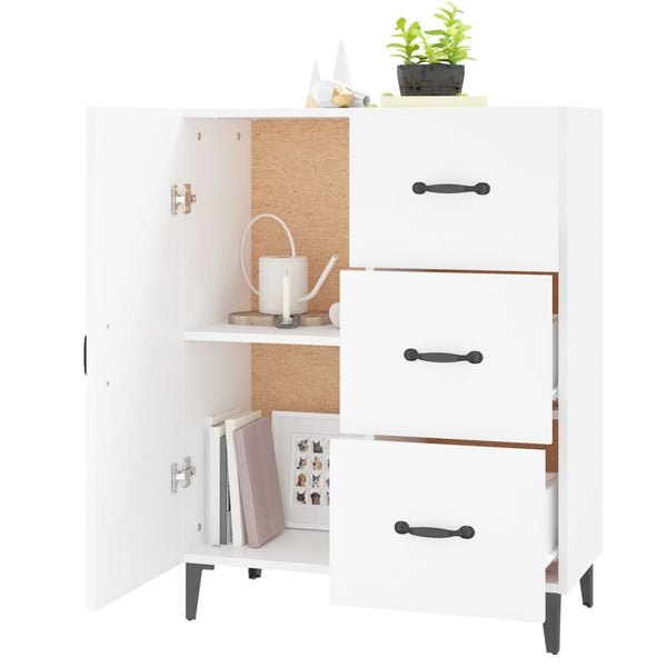 Weißes Sideboard Benescu 69,5x34x90cm (Holz)