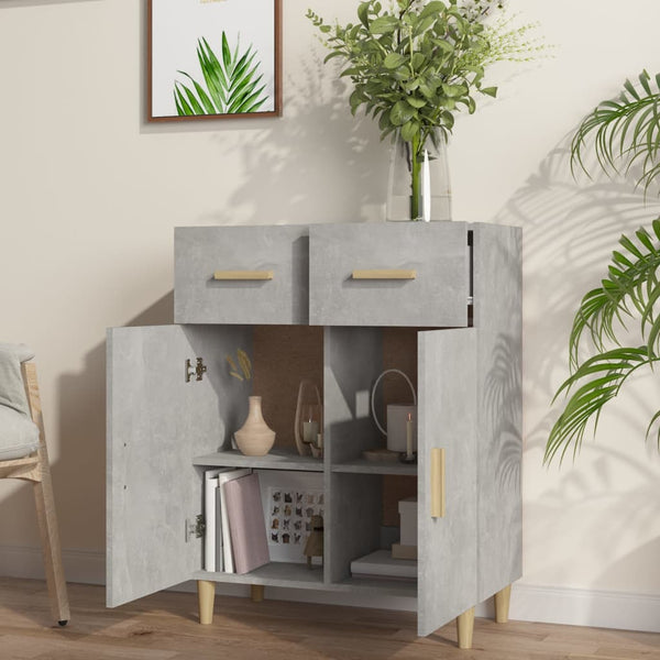 Sideboard Uliver, betonfarben, 69,5x34x89cm (Holz)