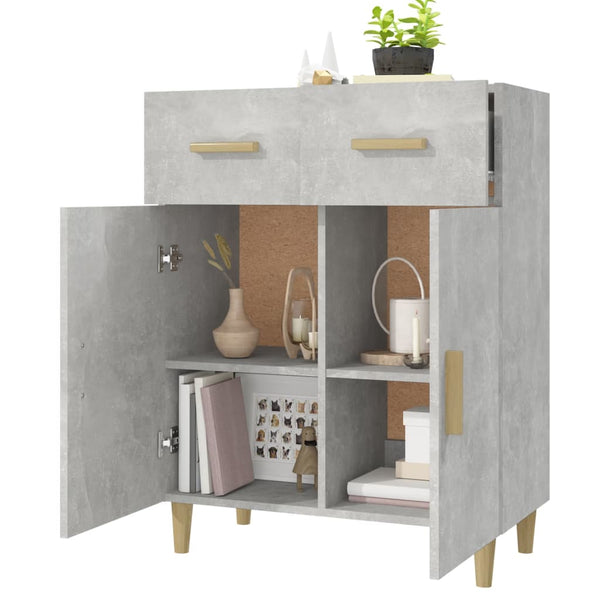 Sideboard Uliver, betonfarben, 69,5x34x89cm (Holz)