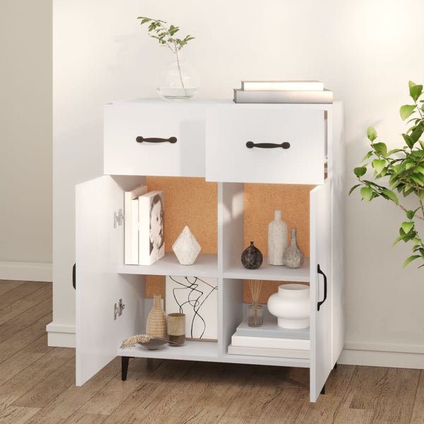 Weißes Sideboard Nyasia 69,5x34x90cm (Holz)