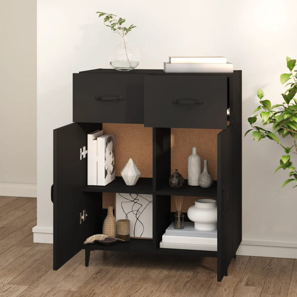 Schwarze Kommode Nyasia 69,5x34x90cm (Holz)