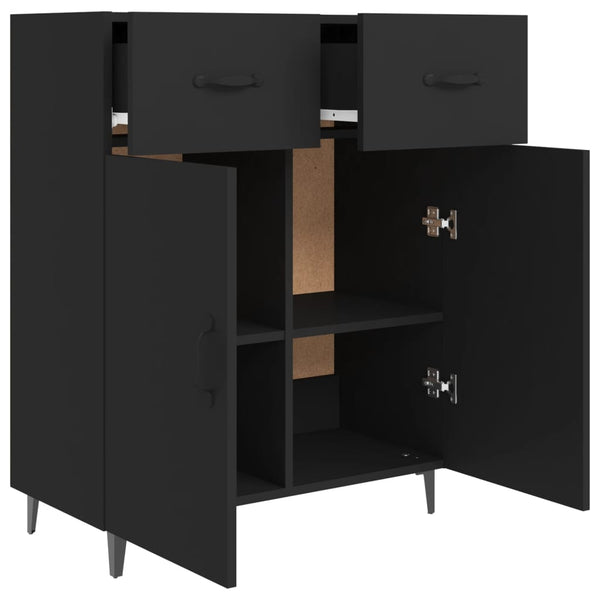 Schwarze Kommode Nyasia 69,5x34x90cm (Holz)