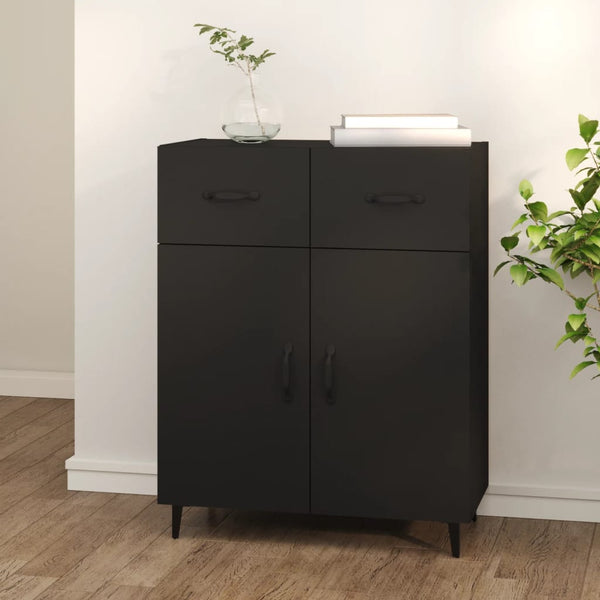 Schwarze Kommode Nyasia 69,5x34x90cm (Holz)