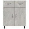 Niedrige Anrichte Nyasia, betongrau, 69,5x34x90cm (Holz)