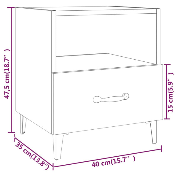 Nachtschrank Clinton in Grau (Sonoma-Holz)