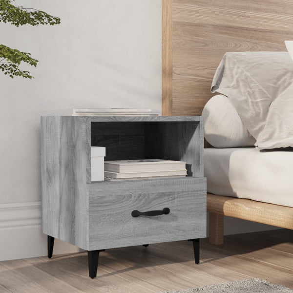 Graue Nachttische Clinton (2er-Set Sonoma-Holz)