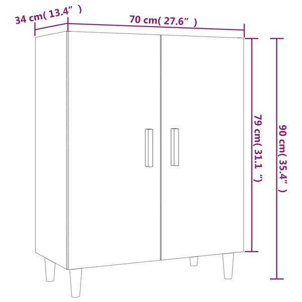 Graues Sideboard Eugene 70x34x90cm (Holz)